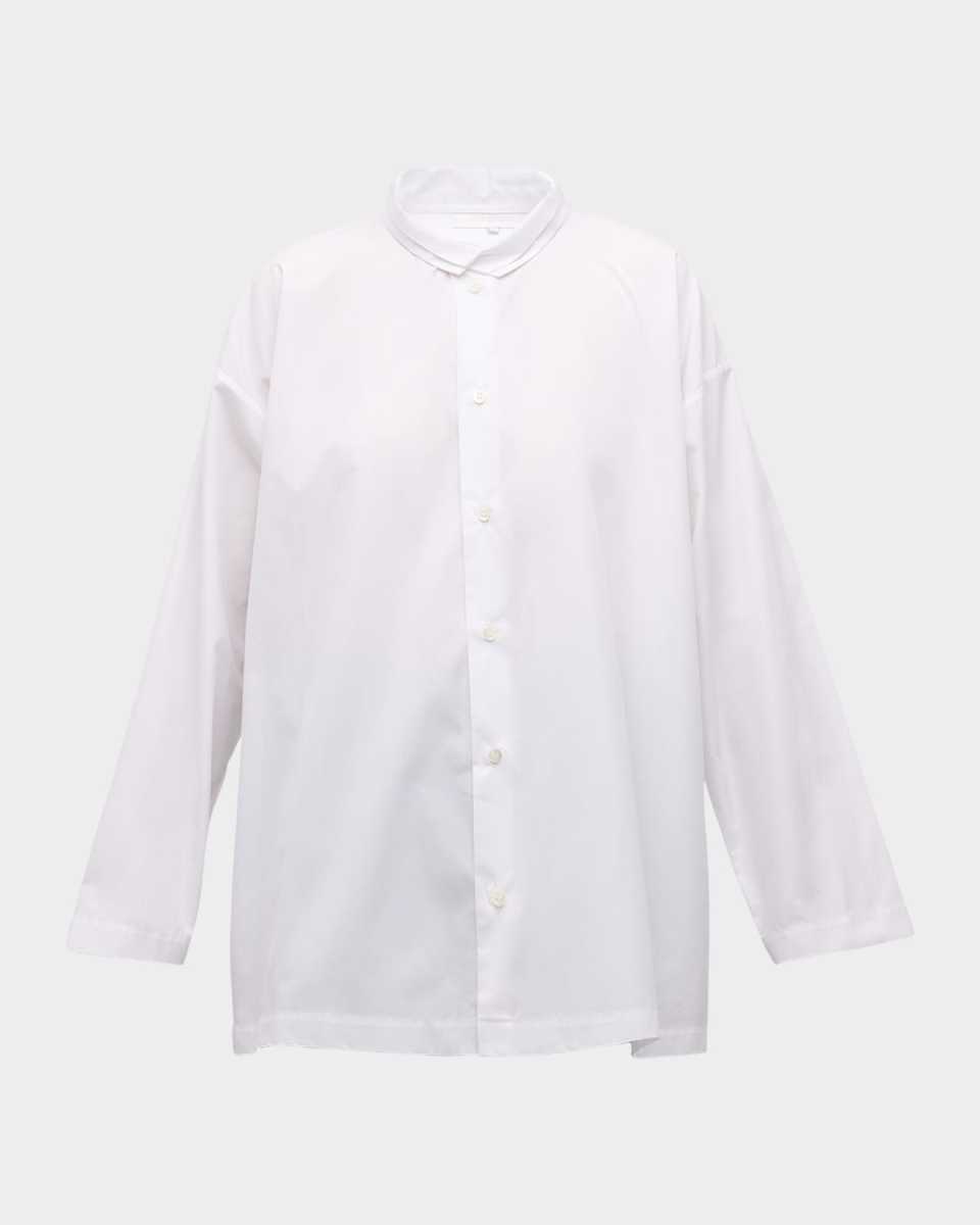 Slim A-Line Two Collar Shirt With Step Insert (Long Length